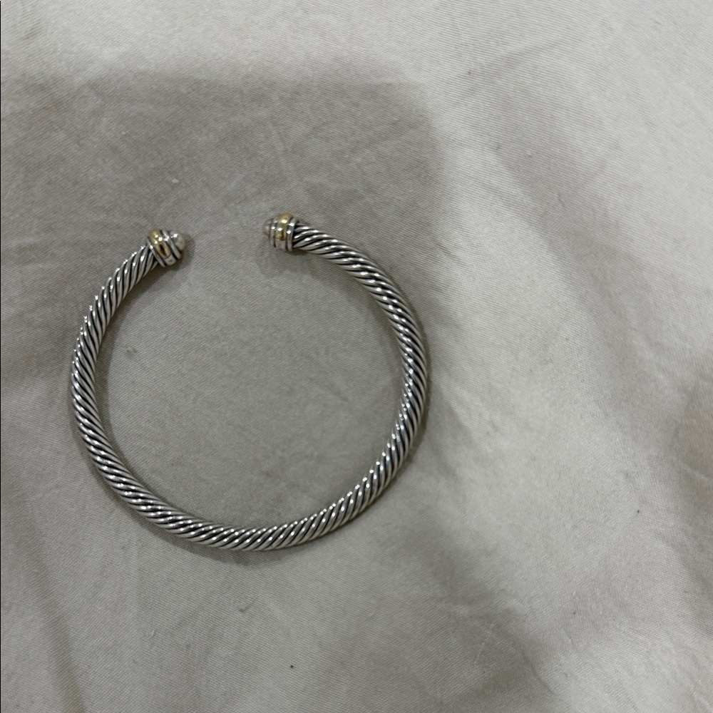 David Yurman Silver and Gold Cable Bracelet - Picture 2 of 3